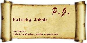 Pulszky Jakab névjegykártya